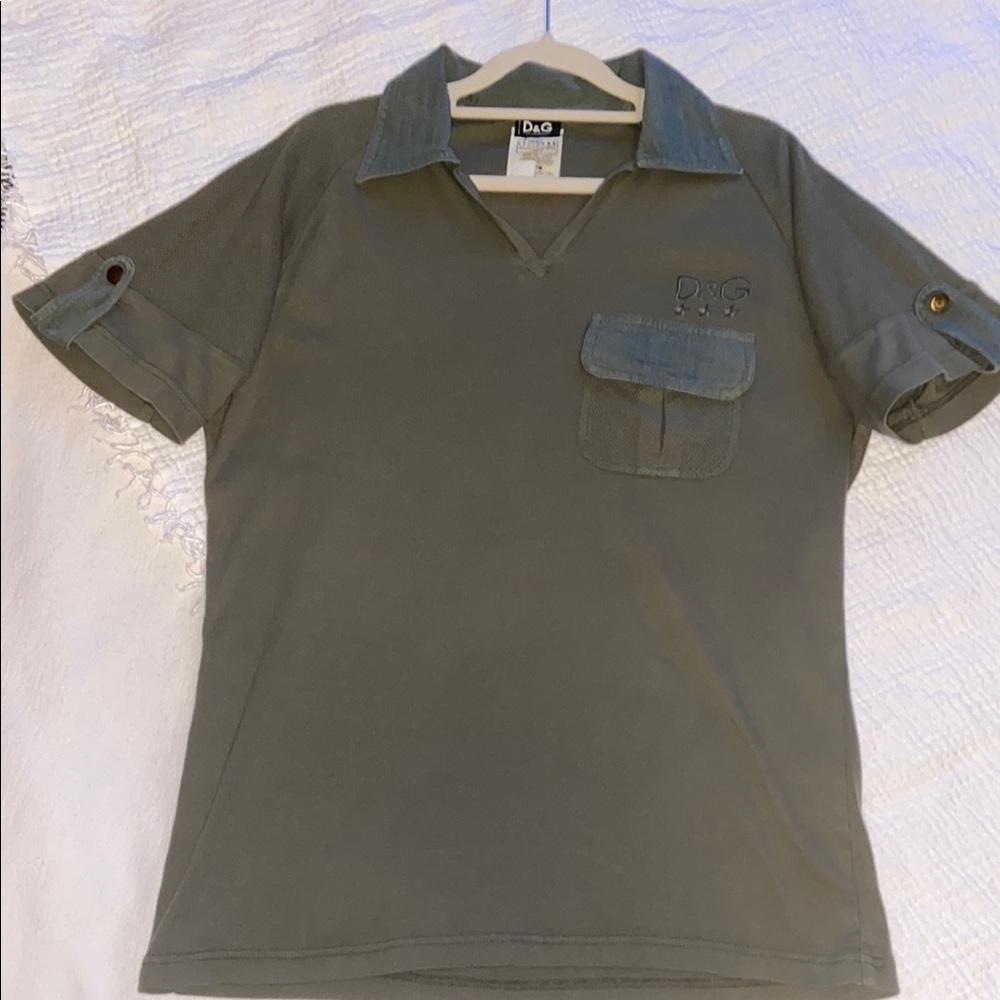 Vintage D&G Men's Navy Polo Shirt